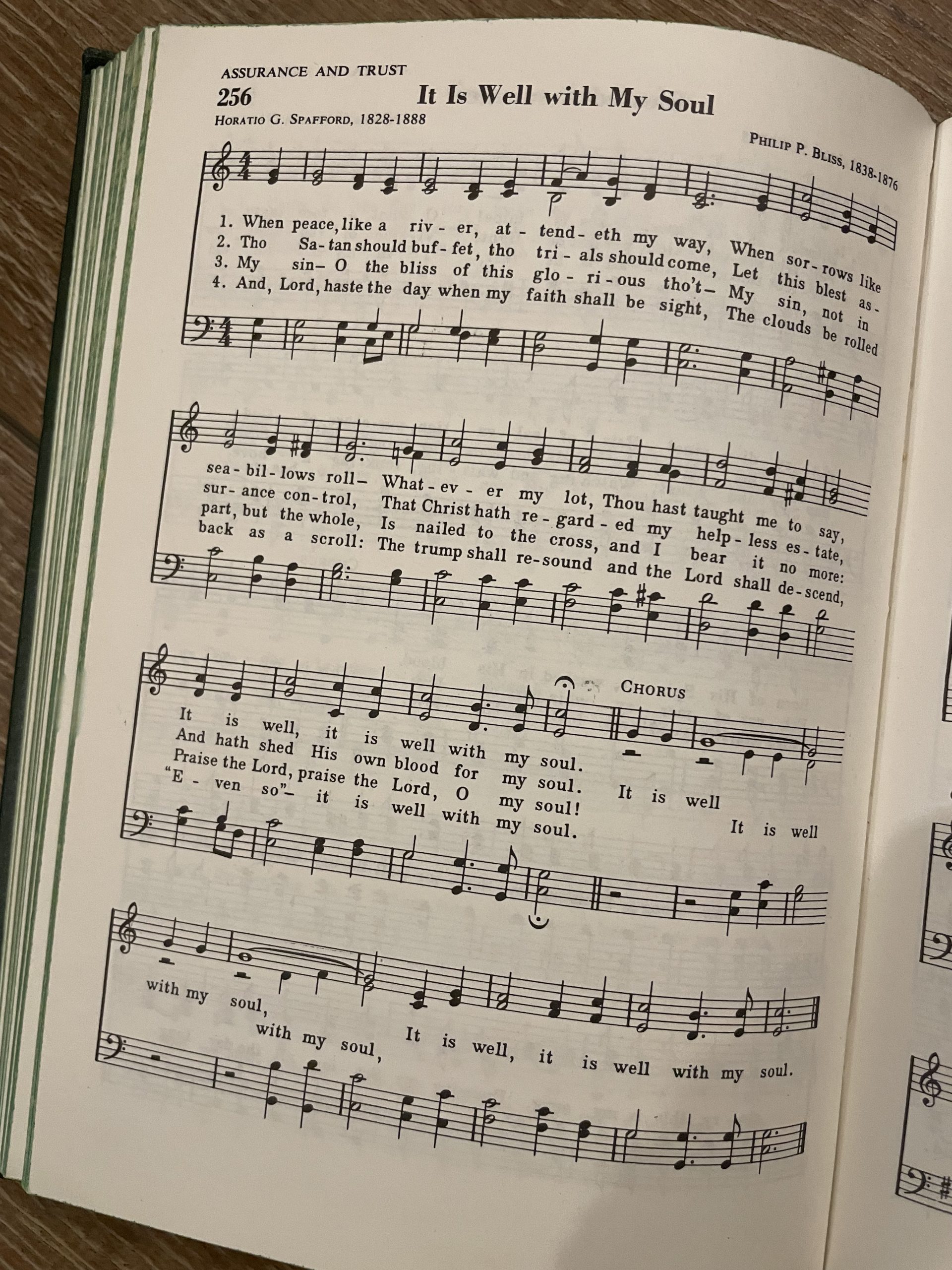 It Is Well hymnal page